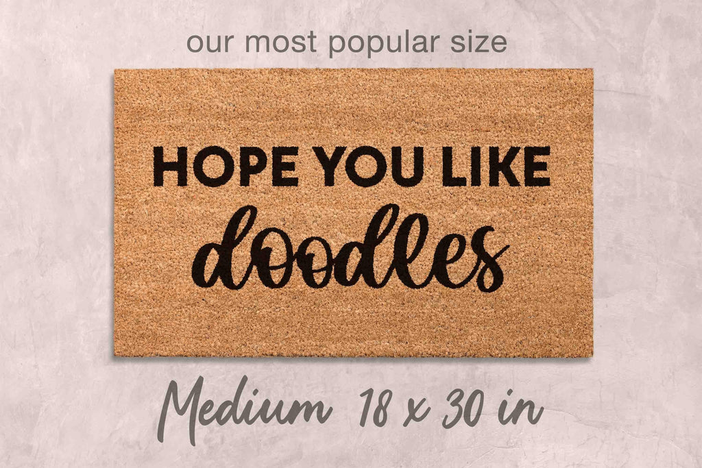 Doodle Doormat: Unique Dog Owner Gift (Natural Coir, Latex)