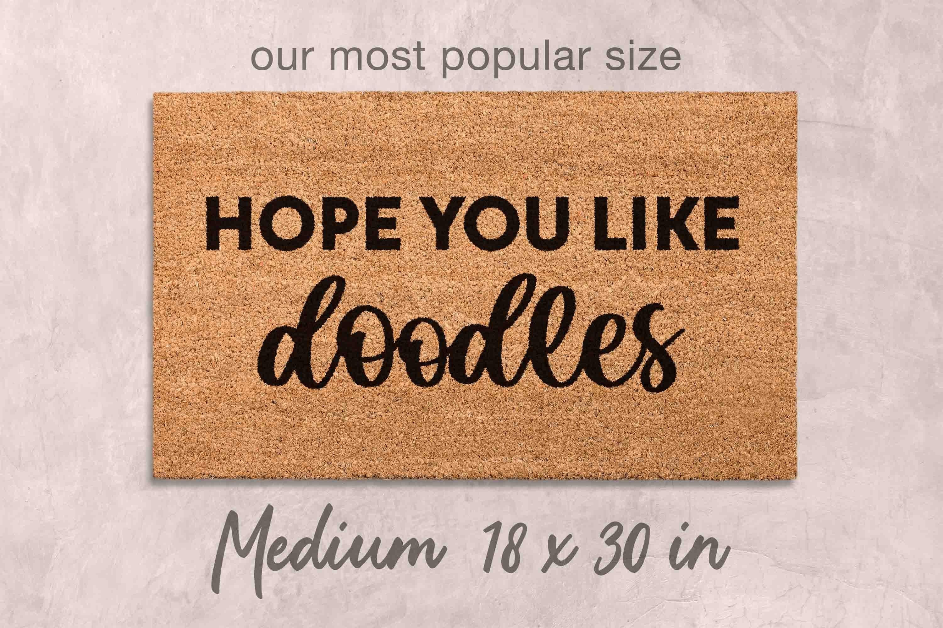 Doodle Doormat: Unique Dog Owner Gift (Natural Coir, Latex)