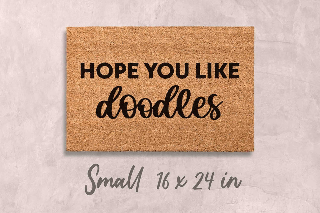 Doodle Doormat: Unique Dog Owner Gift (Natural Coir, Latex)