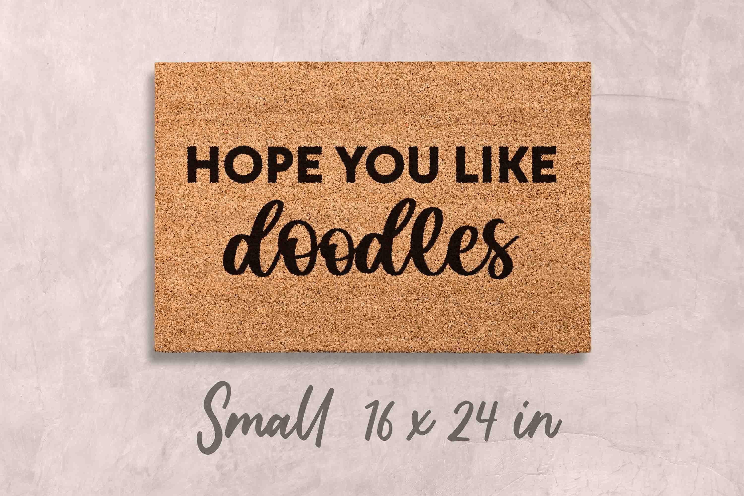 Doodle Doormat: Unique Dog Owner Gift (Natural Coir, Latex)
