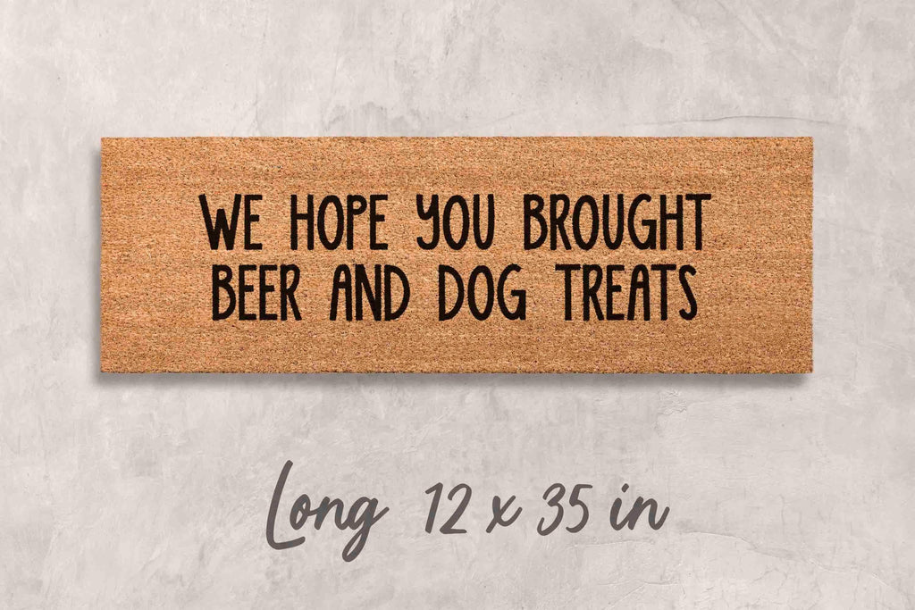 Dog Owner Doormat: Custom Funny Welcome Mat - Beer and Treats