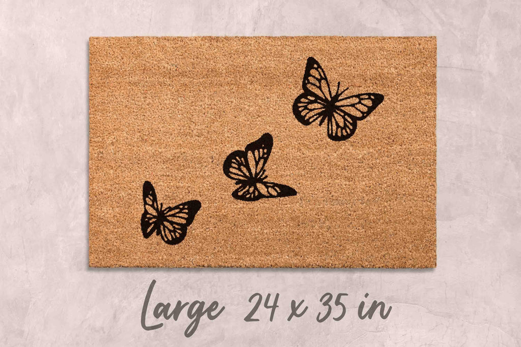 Butterfly Door Mat: Unique Personalized Porch Decor (Coir Fiber)
