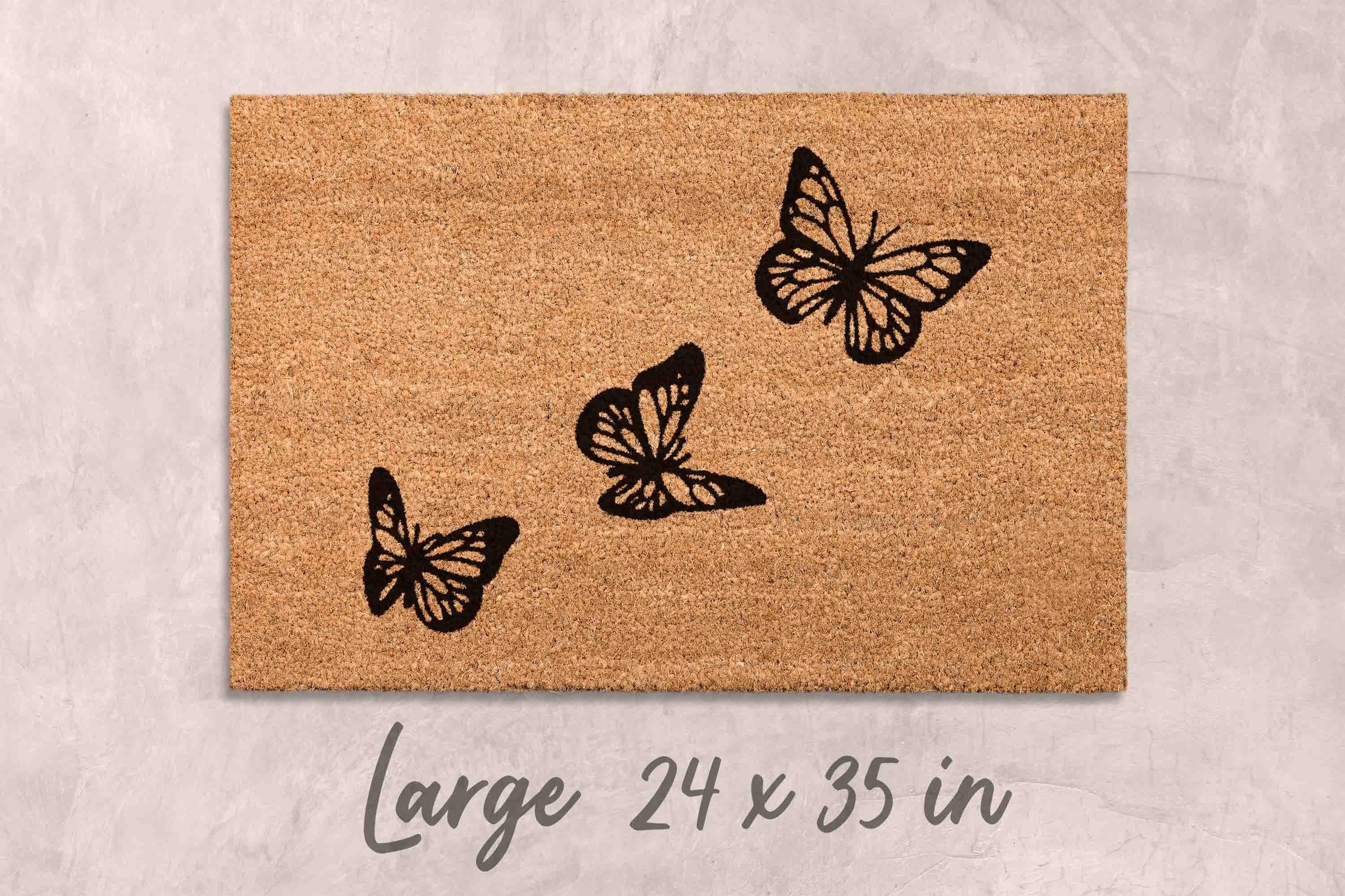Butterfly Door Mat: Unique Personalized Porch Decor (Coir Fiber)