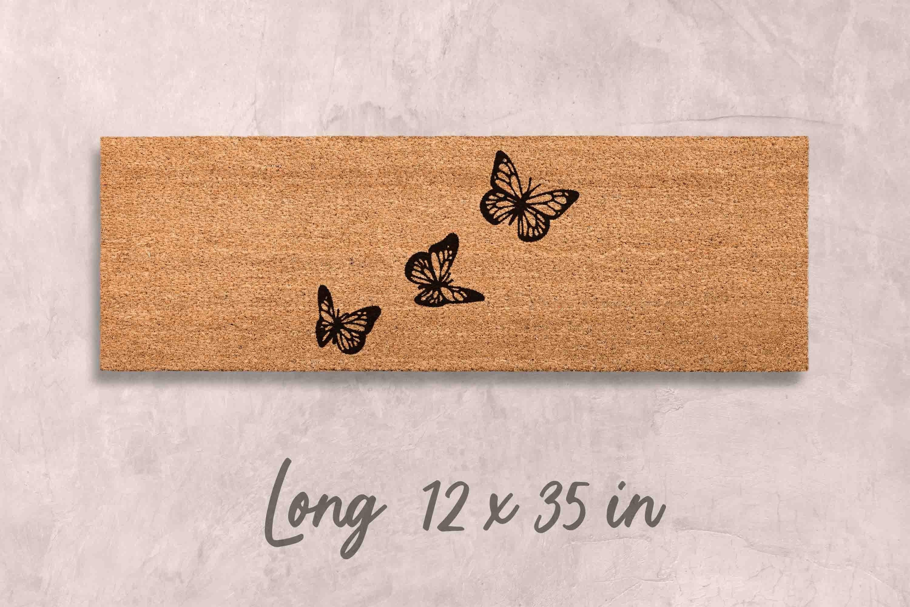 Butterfly Door Mat: Unique Personalized Porch Decor (Coir Fiber)