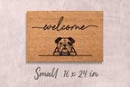 Bulldog Doormat, Natural Coir Welcome Mat (Funny Dog Mom)