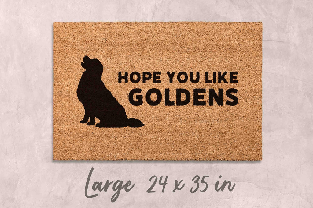 Golden Retriever Doormat: Custom Funny Design (Natural Coir, Latex)