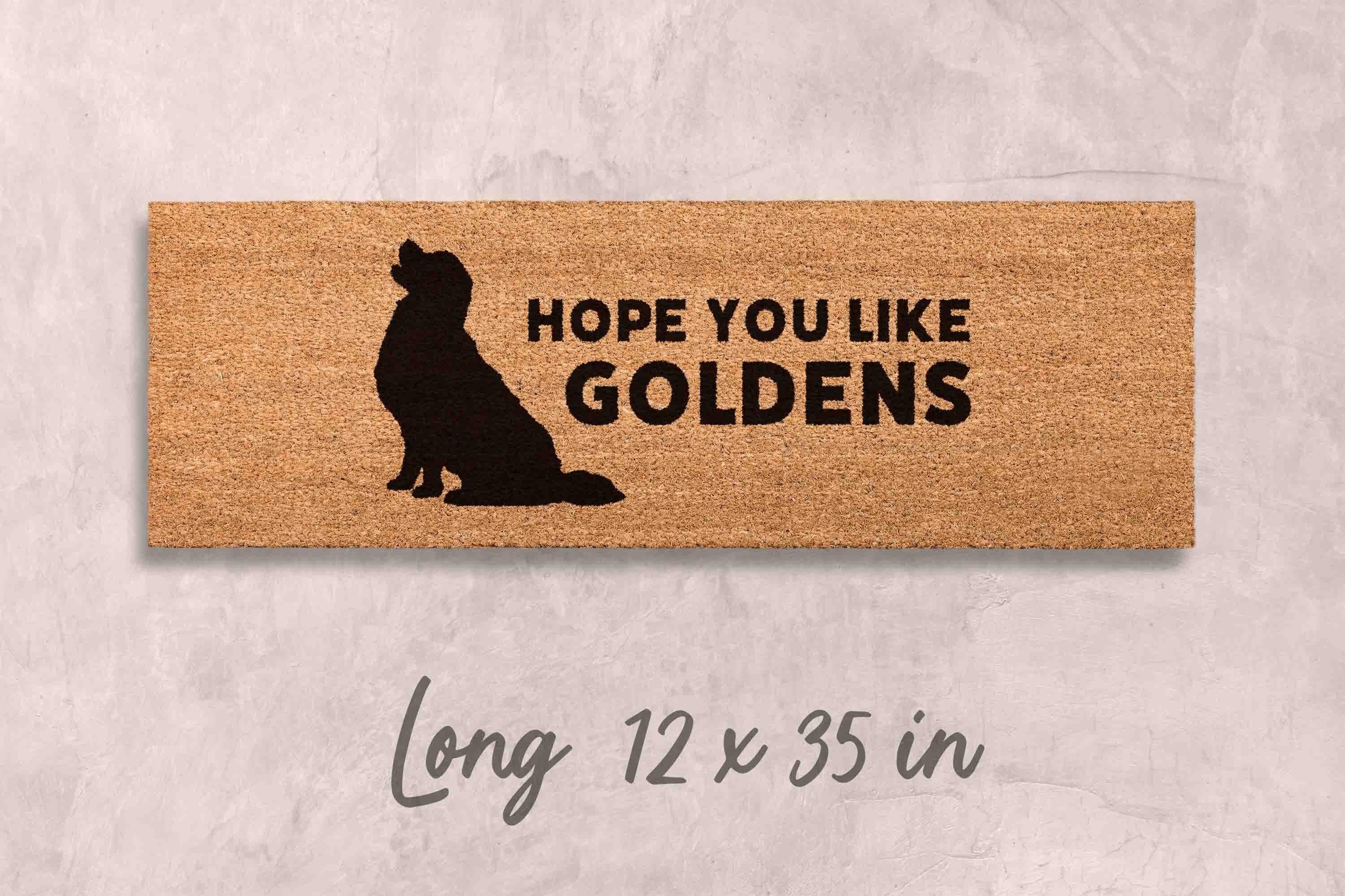 Golden Retriever Doormat: Custom Funny Design (Natural Coir, Latex)
