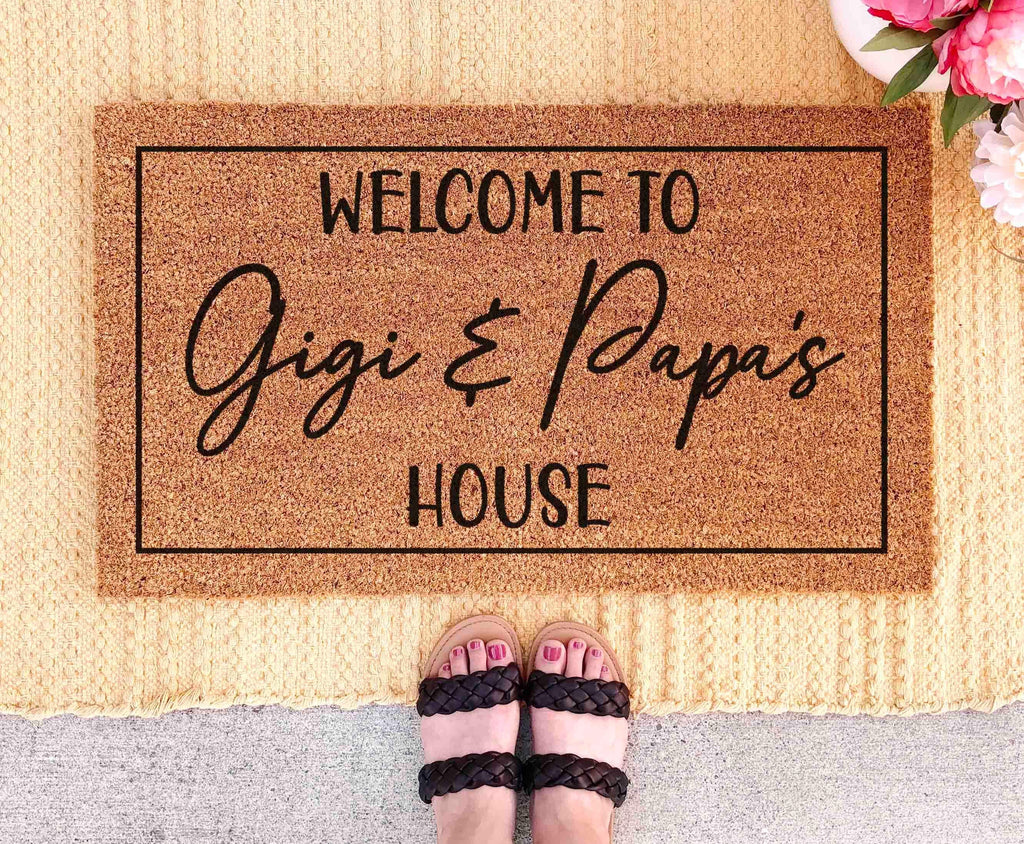 Grandparents Welcome Mat, Personalized Coir Doormat (Custom Name)