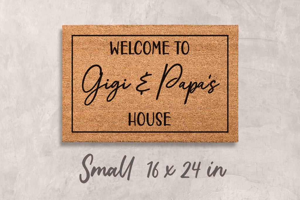 Grandparents Welcome Mat, Personalized Coir Doormat (Custom Name)