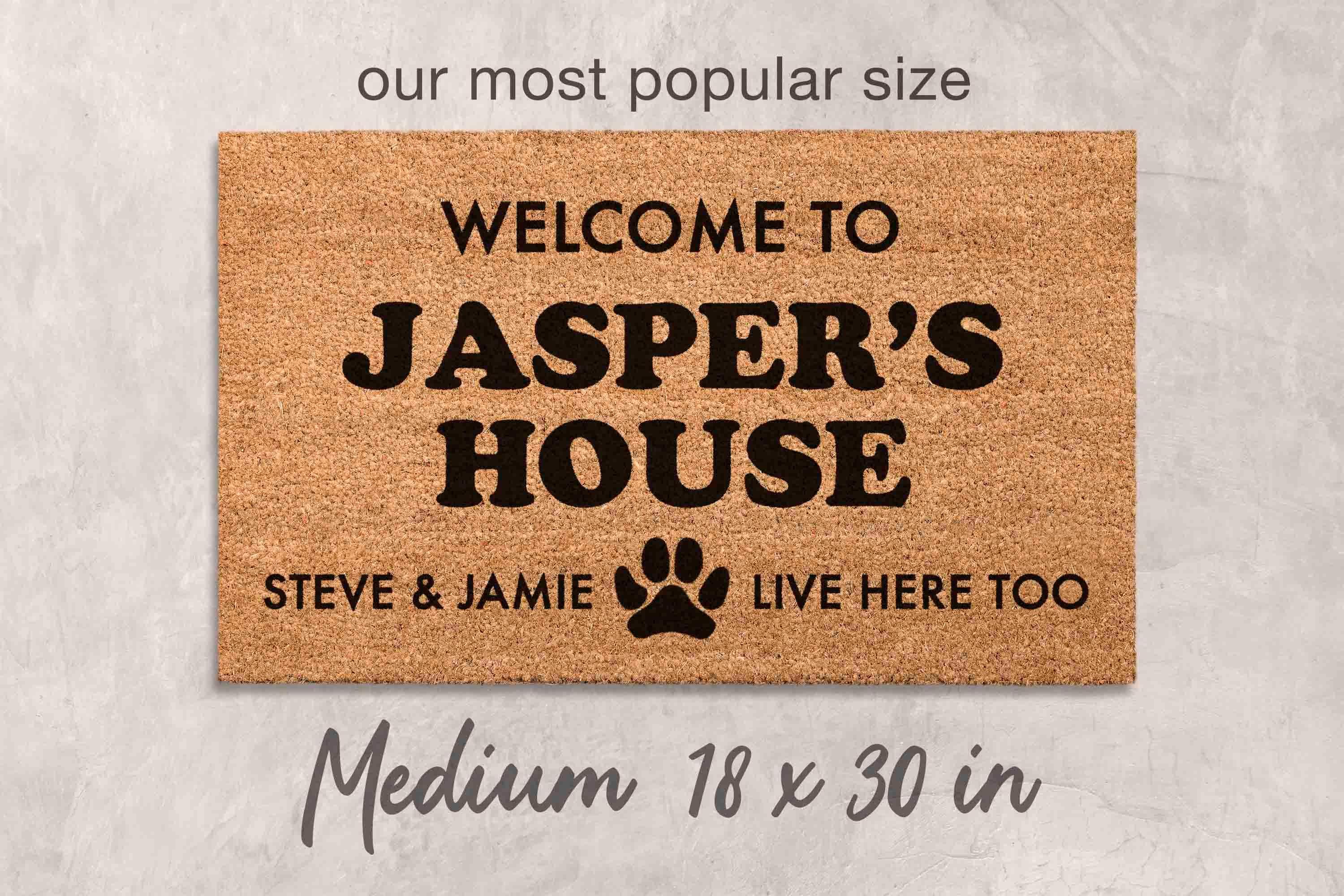 Custom Dog Welcome Mat: Personalized Name Doormat (Coir, Latex)