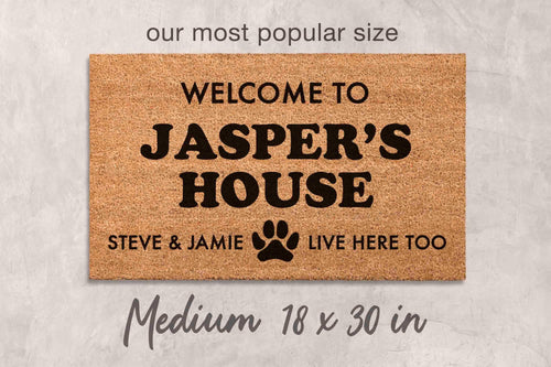 Custom Dog Welcome Mat: Personalized Name Doormat (Coir, Latex)