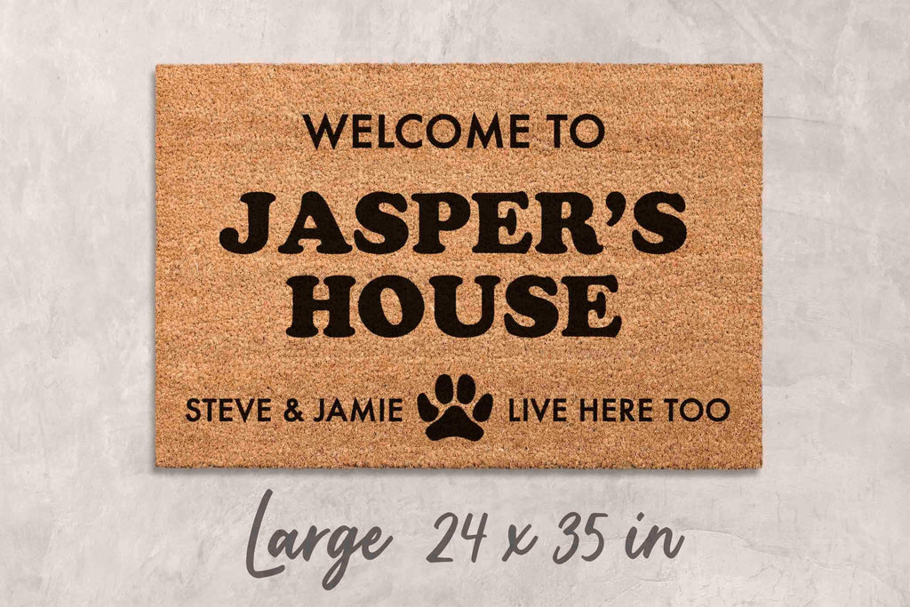 Custom Dog Welcome Mat: Personalized Name Doormat (Coir, Latex)