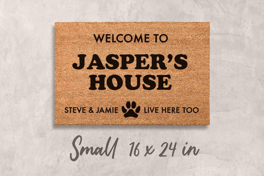Custom Dog Welcome Mat: Personalized Name Doormat (Coir, Latex)
