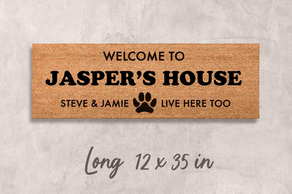 Custom Dog Welcome Mat: Personalized Name Doormat (Coir, Latex)