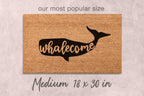 Whalecome Doormat: Nautical Funny Welcome Mat (Natural Coir, Latex)