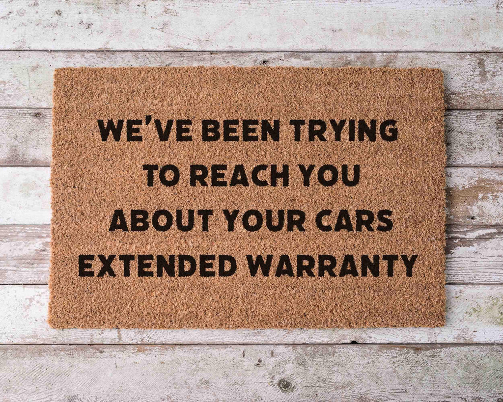 Funny Extended Warranty Doormat: Coir Welcome Mat
