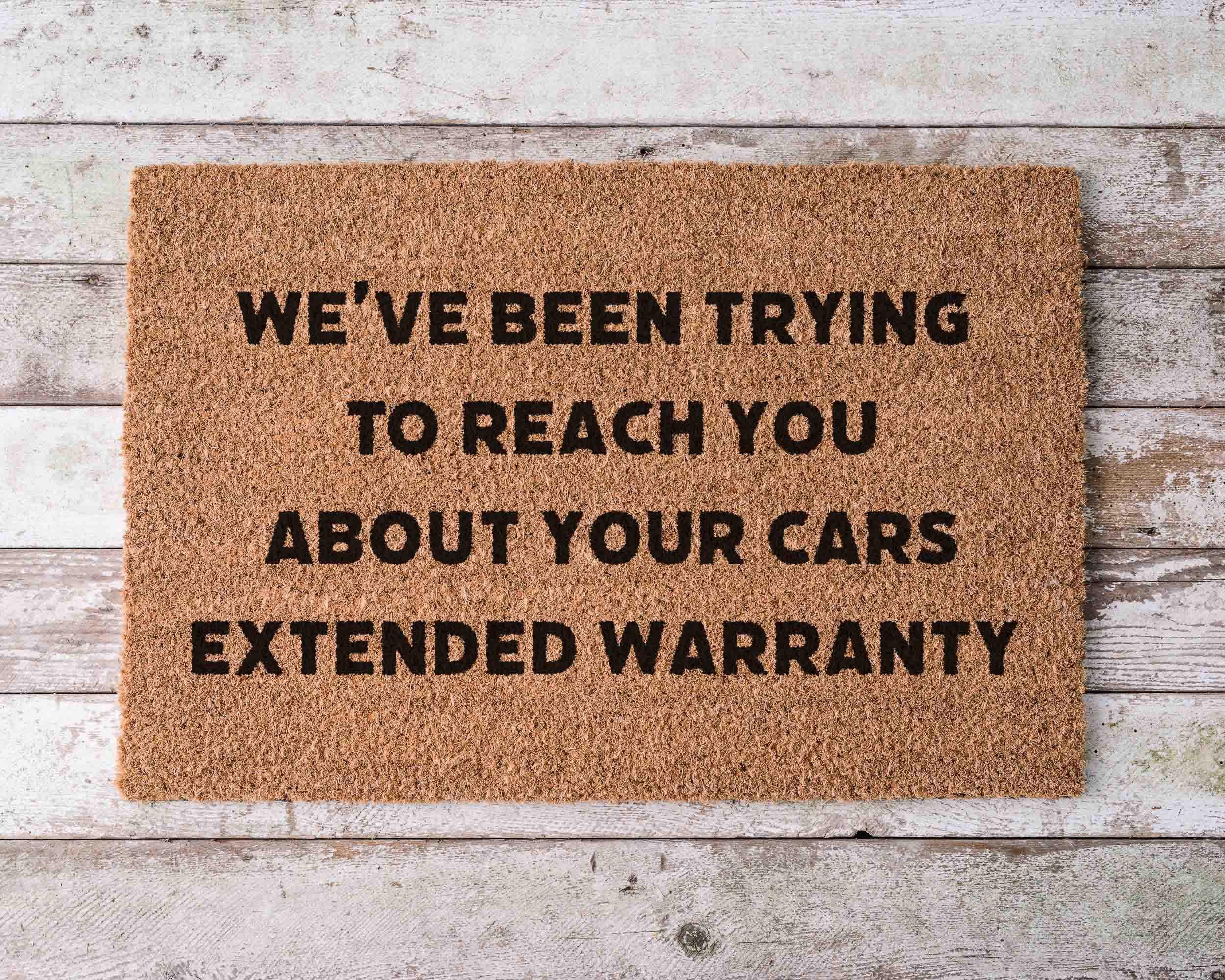 Funny Extended Warranty Doormat: Coir Welcome Mat