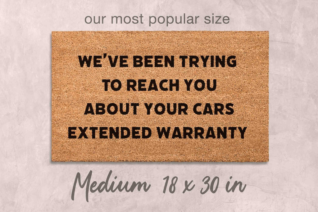 Funny Extended Warranty Doormat: Coir Welcome Mat