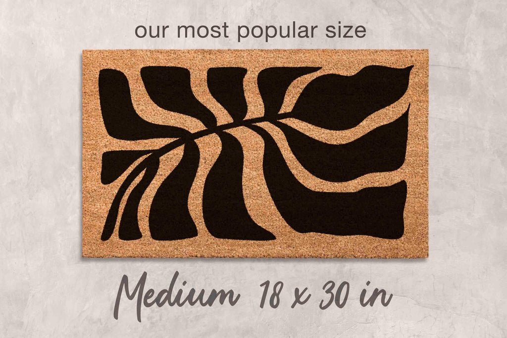 Wildflower Floral Doormat - Natural Coir, Modern Porch Decor