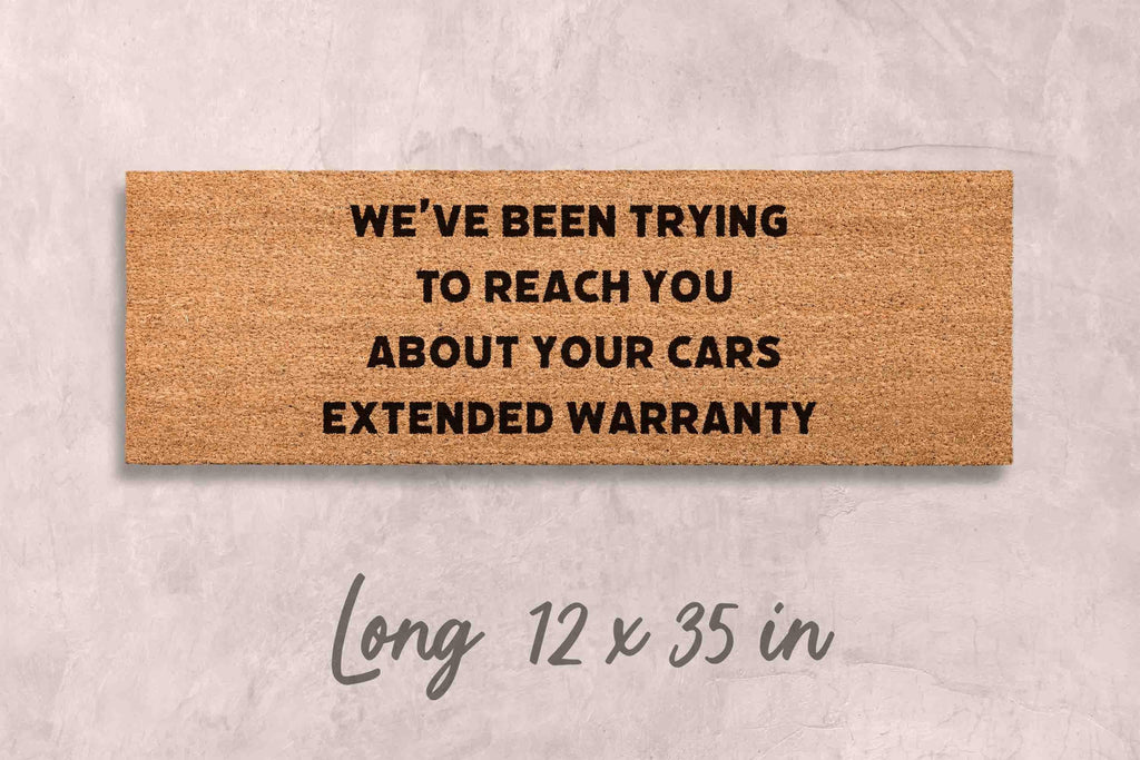 Funny Extended Warranty Doormat: Coir Welcome Mat