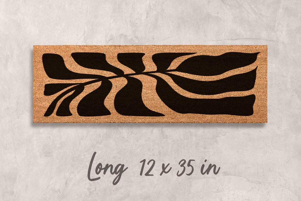 Wildflower Floral Doormat - Natural Coir, Modern Porch Decor