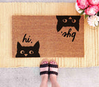 Funny Cat Doormat: Natural Coir with Latex Backing