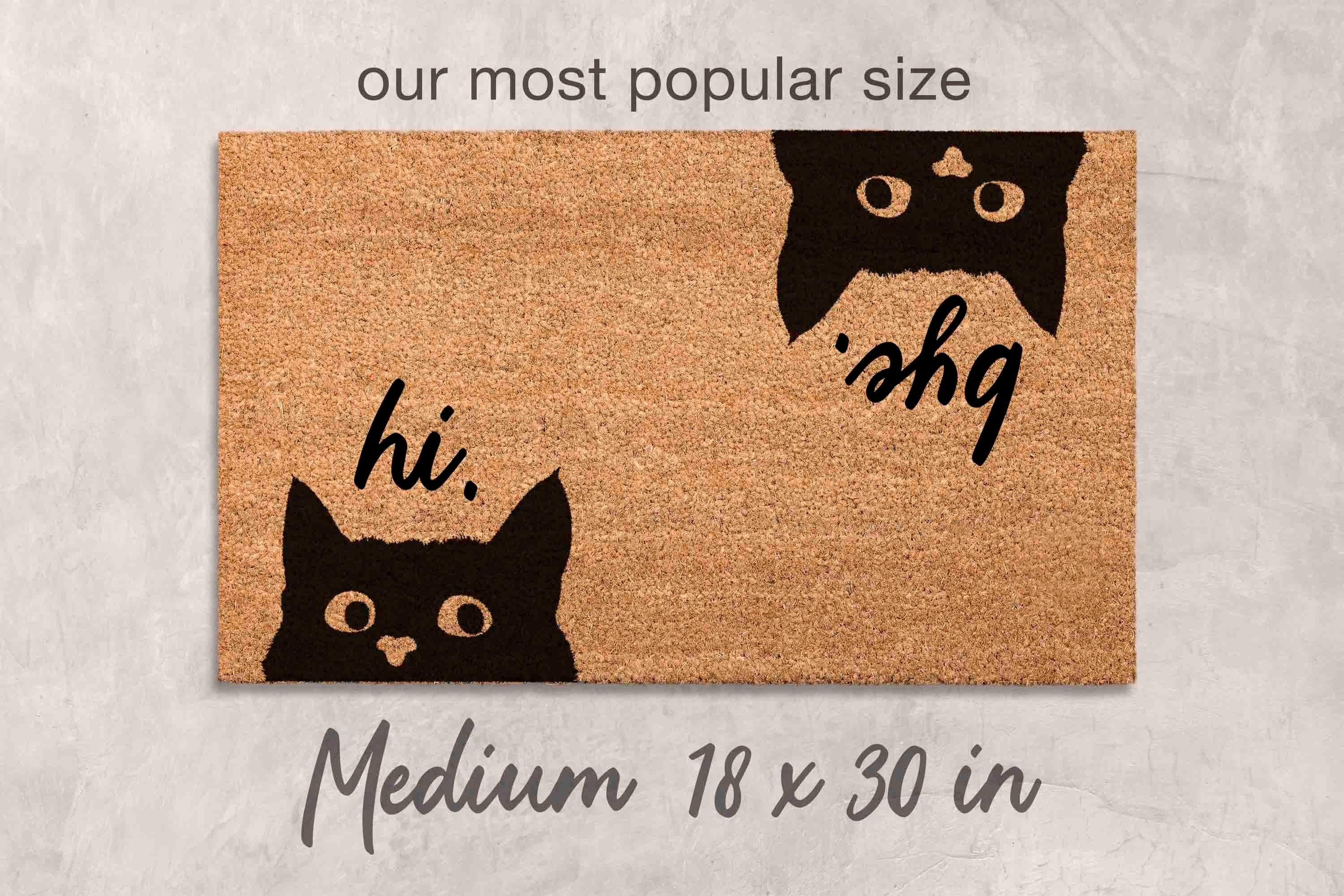 Funny Cat Doormat: Natural Coir with Latex Backing
