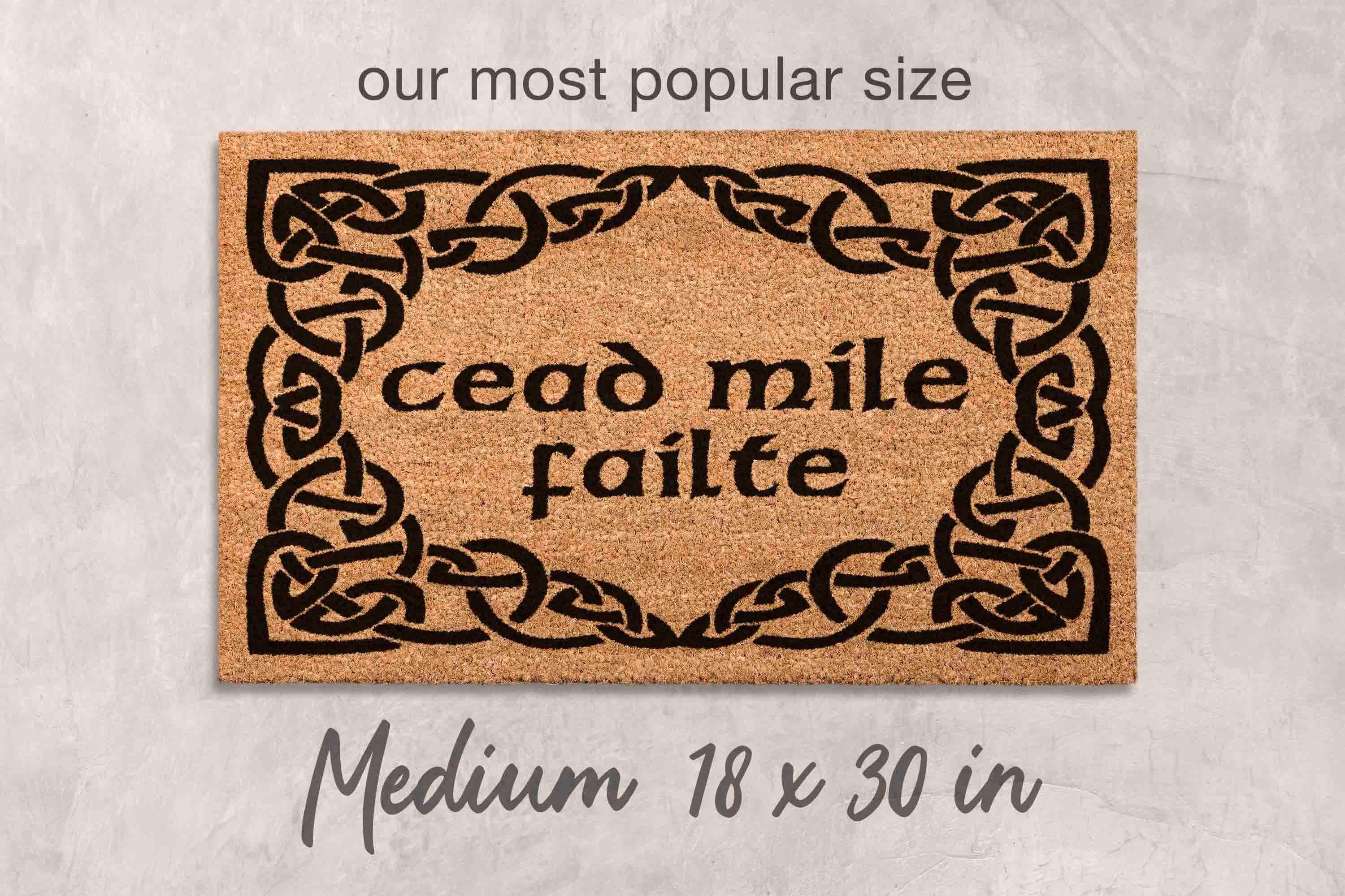 Irish Doormat - Céad Míle Fáilte, Natural Coir Welcome Mat