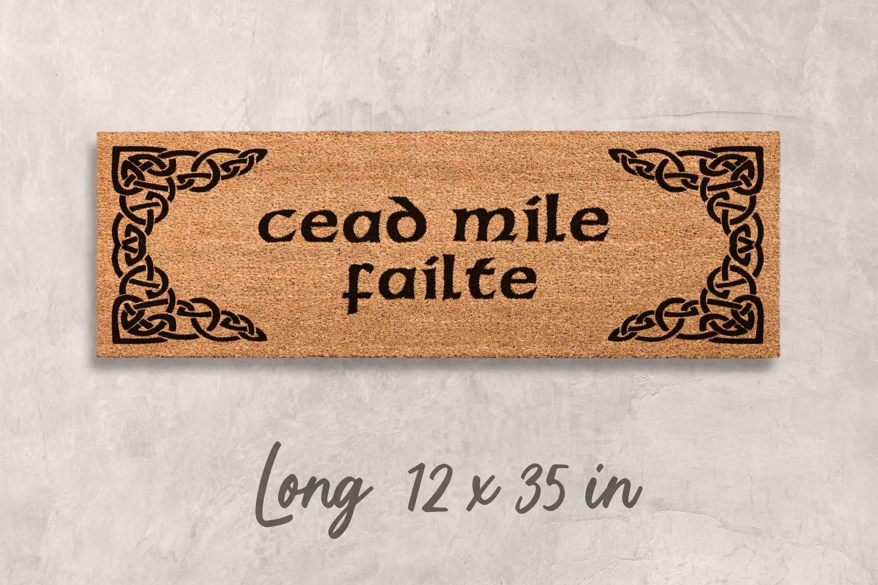 Irish Doormat - Céad Míle Fáilte, Natural Coir Welcome Mat