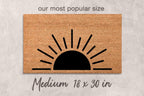 Boho Coir Doormat, Sun Design, Minimalist Porch Mat (Natural Fiber)