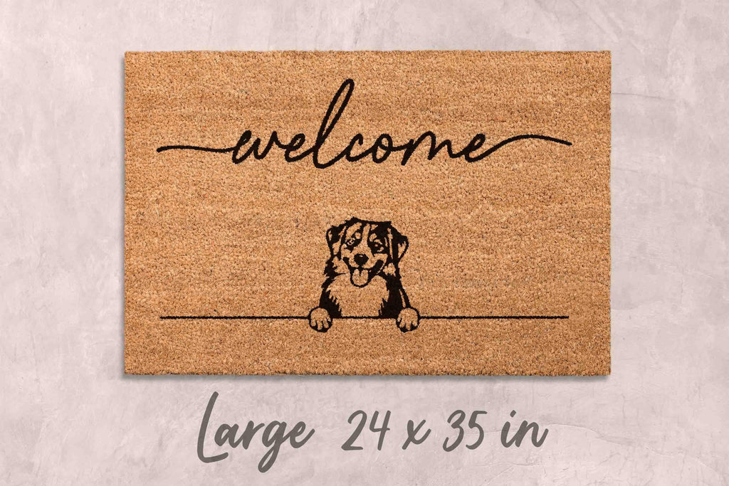 Aussie Dog Lover Doormat, Natural Coir (Latex Backing, Outdoor)