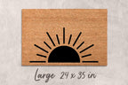 Boho Coir Doormat, Sun Design, Minimalist Porch Mat (Natural Fiber)