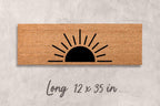 Boho Coir Doormat, Sun Design, Minimalist Porch Mat (Natural Fiber)