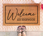 Custom Address Doormat - Personalized Natural Fiber Welcome Mat