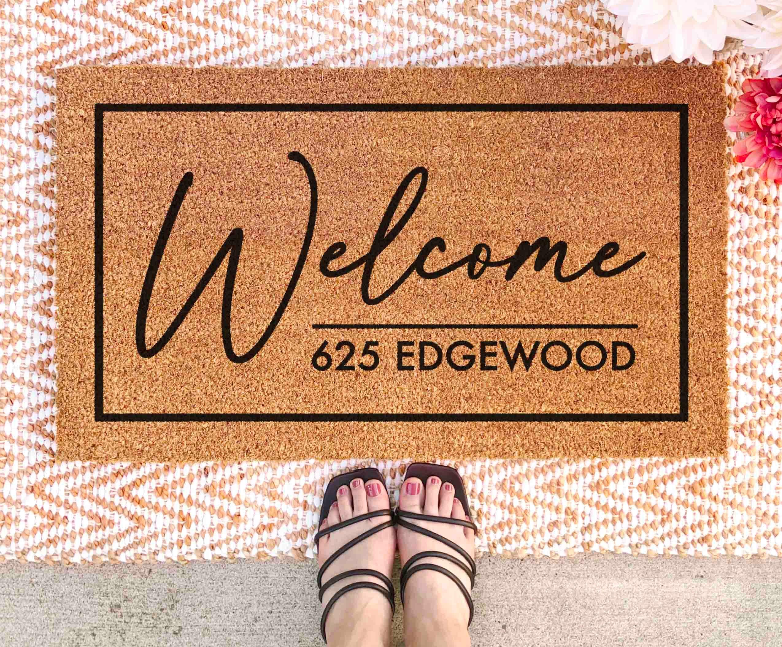 Custom Address Doormat - Personalized Natural Fiber Welcome Mat