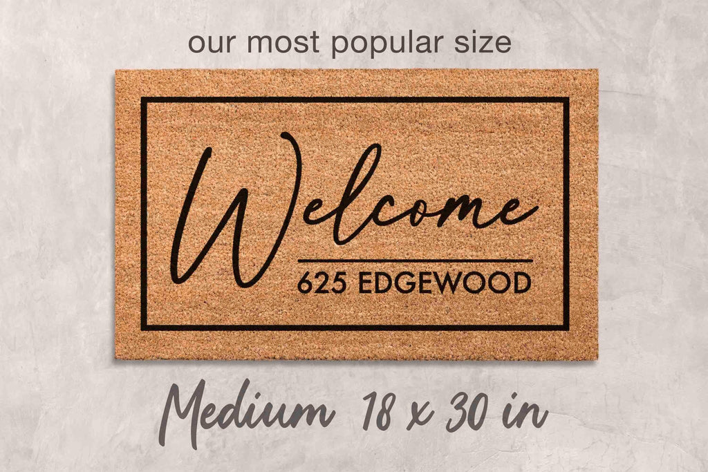 Custom Address Doormat - Personalized Natural Fiber Welcome Mat
