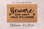 Funny Dog Mom Doormat, Beware Dog Licker (Coir Welcome Mat)