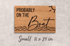 Boat Welcome Mat: Lake House Door Rug (Coir Fiber, Latex)