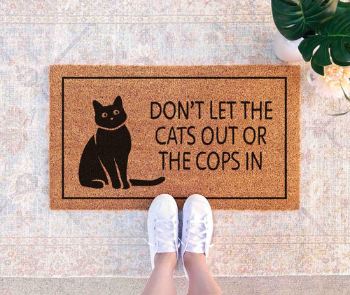 Cat Doormat: Funny Welcome Mat - Natural Coir Rug