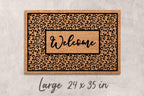 Leopard Print Welcome Mat - Boho Style, Natural Coir Fiber