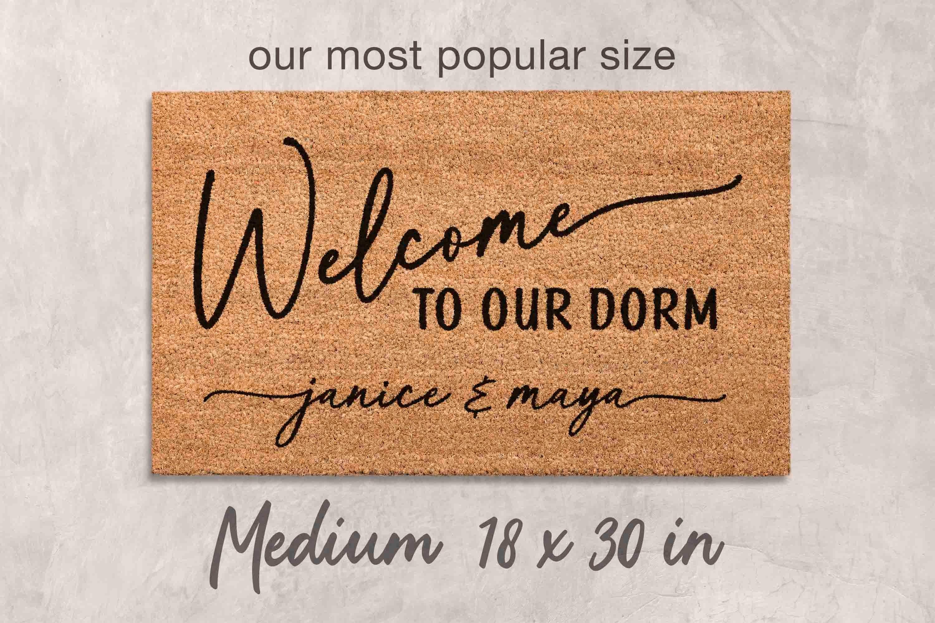 Dorm Room Doormat: Personalized Coir Mat - Custom Name Welcome