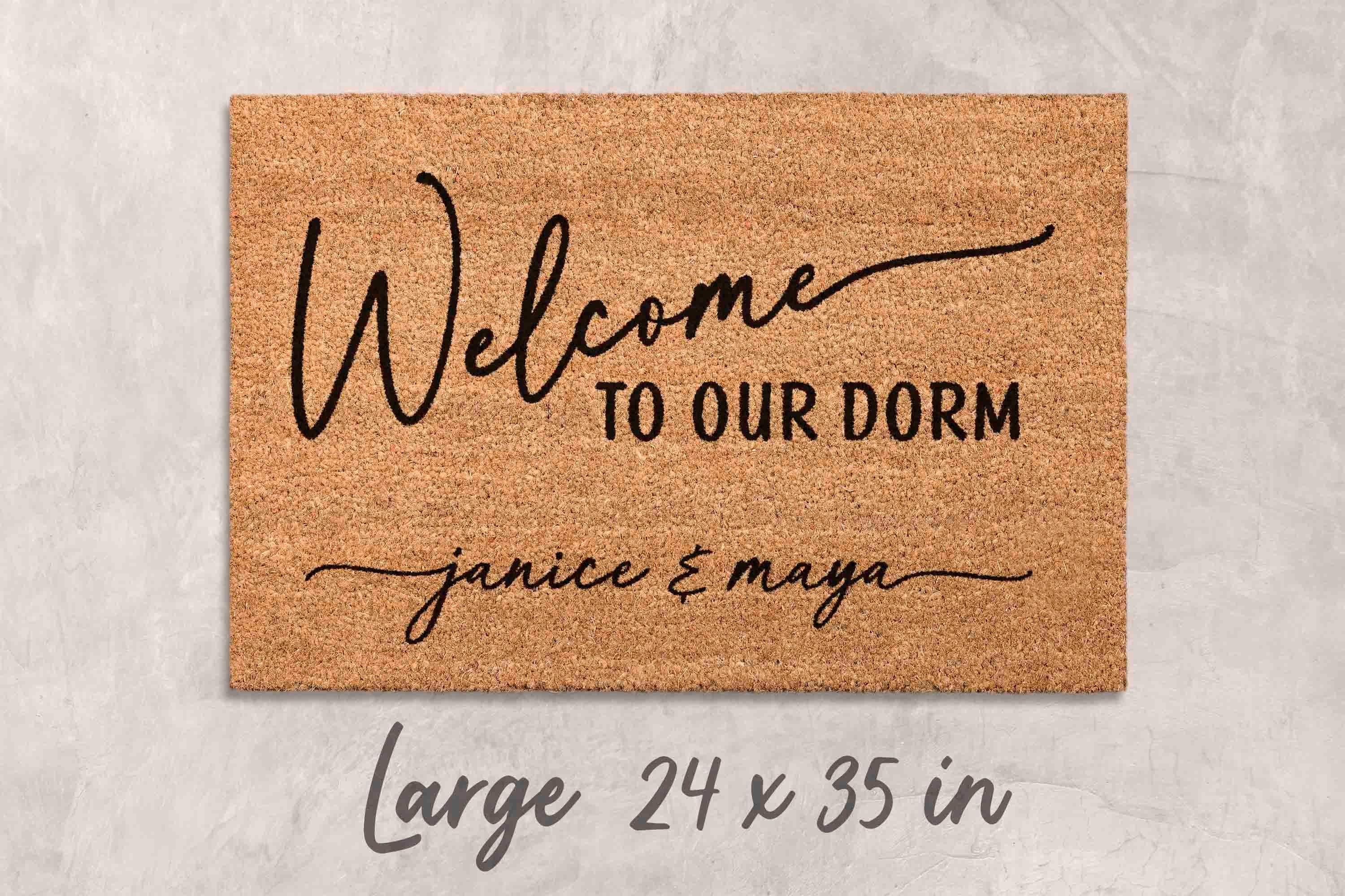 Dorm Room Doormat: Personalized Coir Mat - Custom Name Welcome