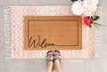 Personalized Coir Doormat, Last Name Design (Natural Fiber, Latex)