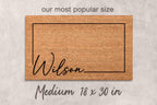 Personalized Coir Doormat, Last Name Design (Natural Fiber, Latex)