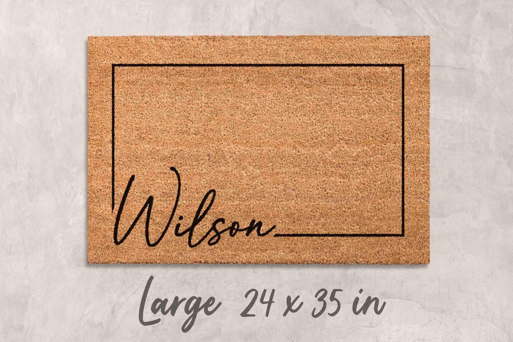 Personalized Coir Doormat, Last Name Design (Natural Fiber, Latex)