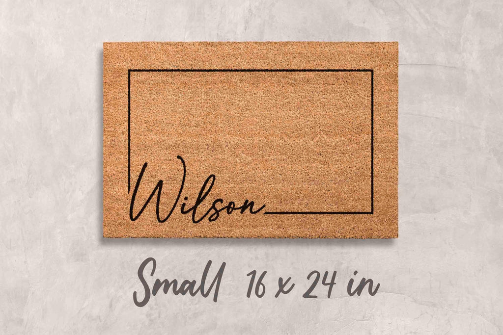 Personalized Coir Doormat, Last Name Design (Natural Fiber, Latex)