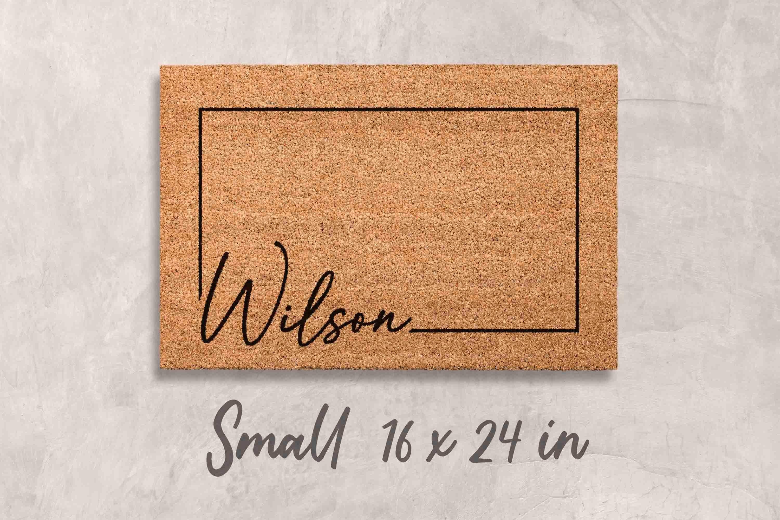 Personalized Coir Doormat, Last Name Design (Natural Fiber, Latex)