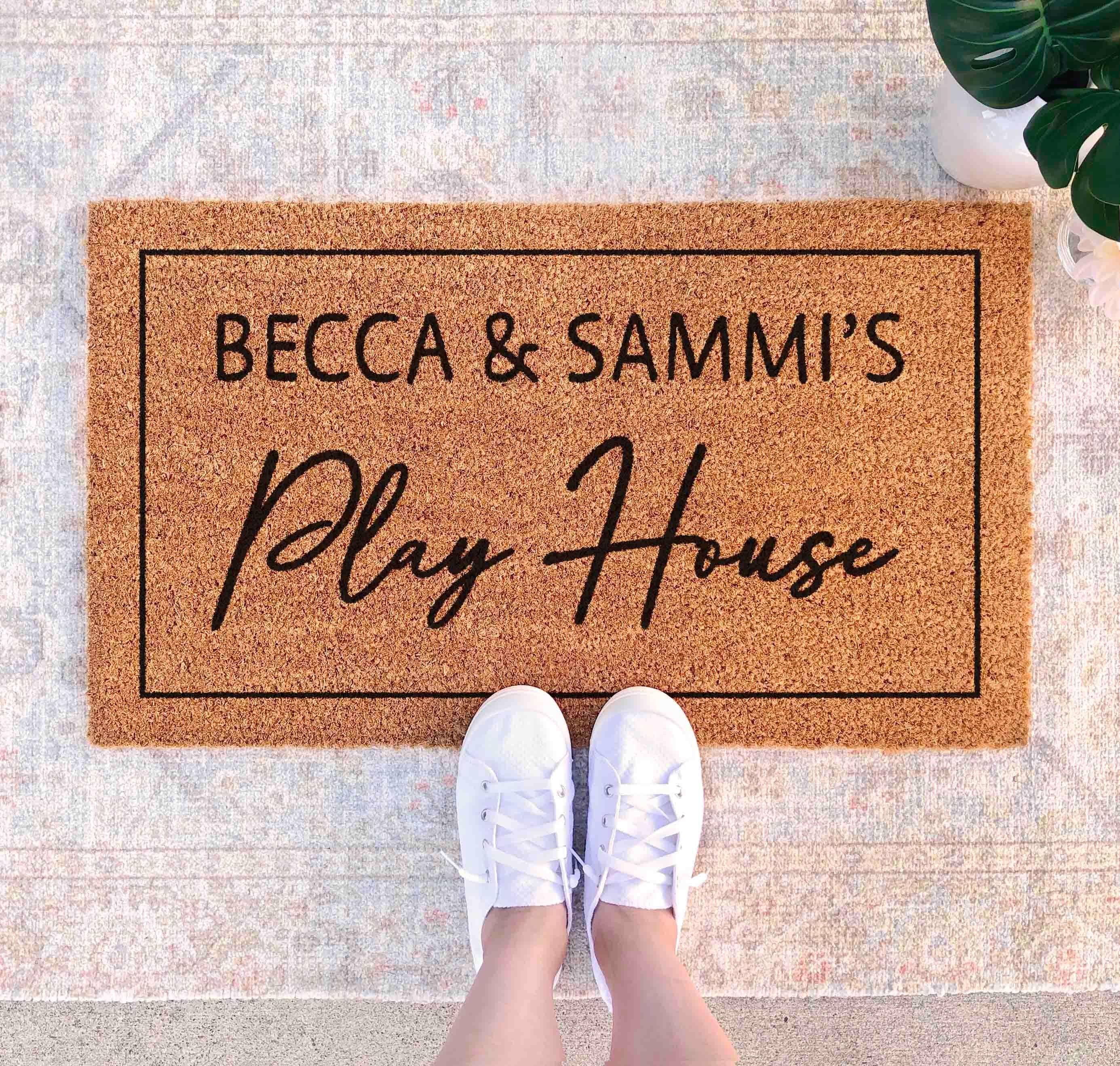 Playhouse Doormat: Custom Kids Welcome Mat - Natural Coir Fiber