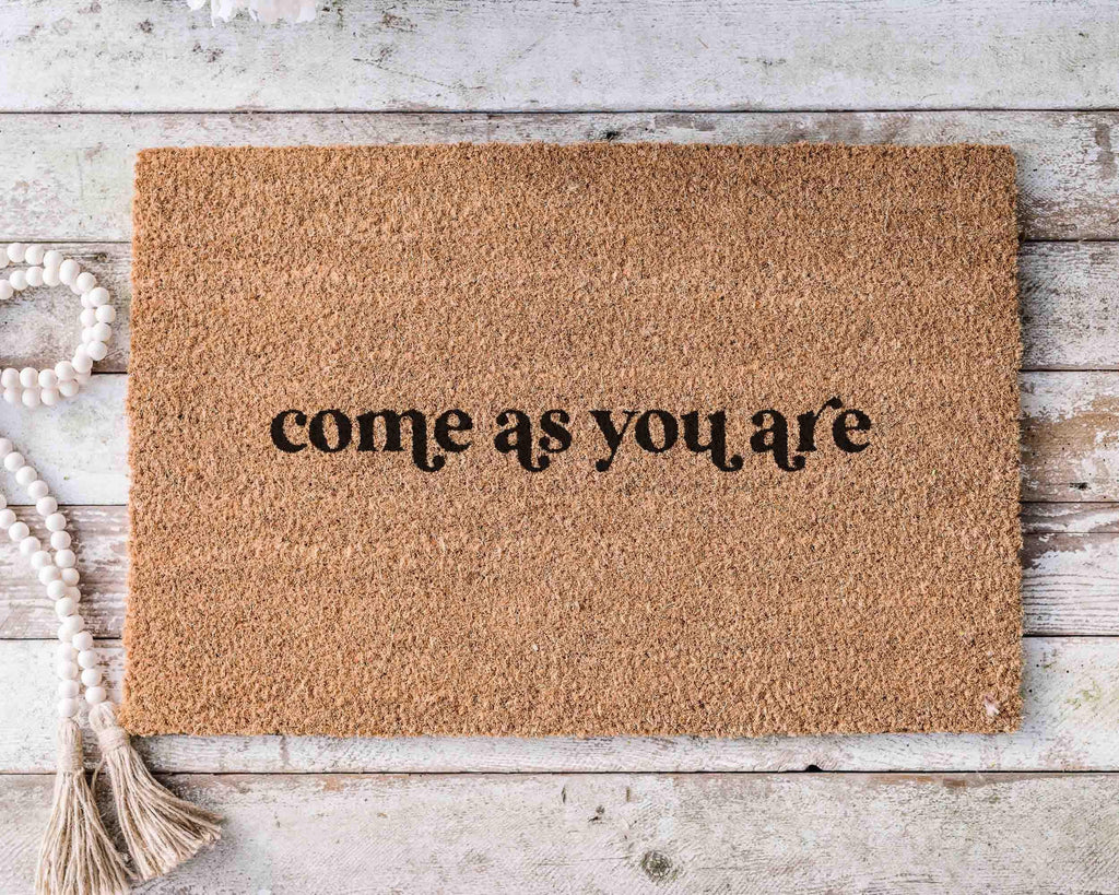 Come As You Are Doormat, Natural Coir Funny Welcome Mat (Latex Backing)