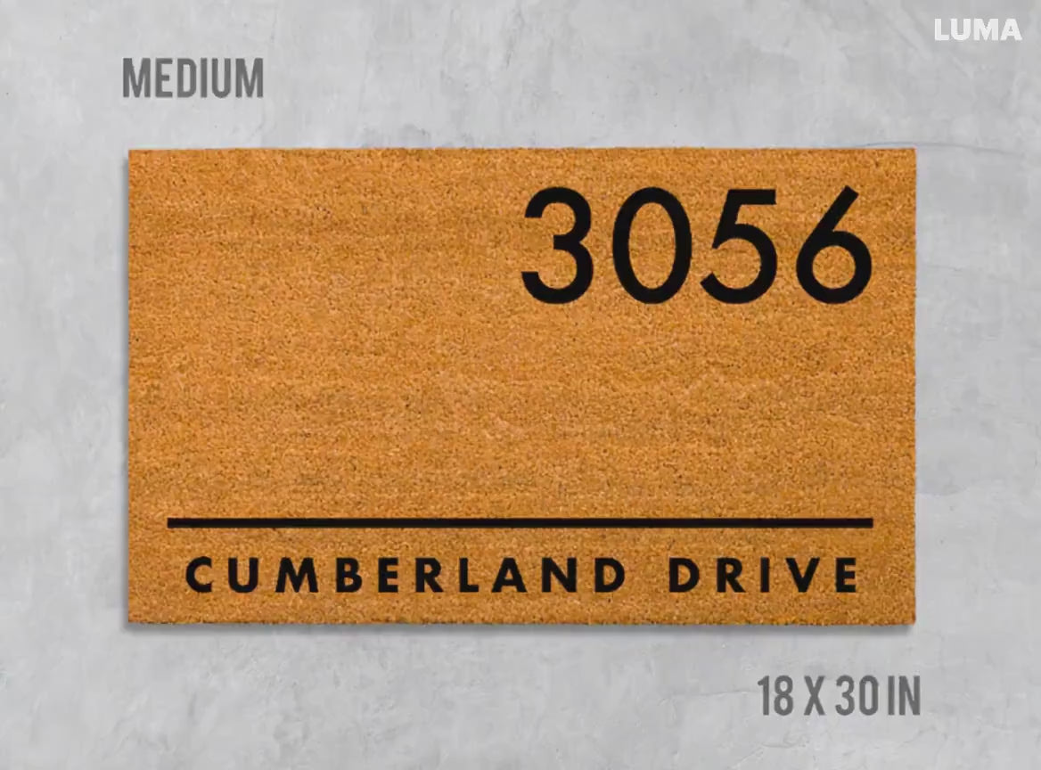 Custom Address Door Mat: Personalized (Natural Coir, Latex)